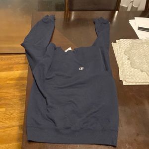 navy blue champion sweatshirt